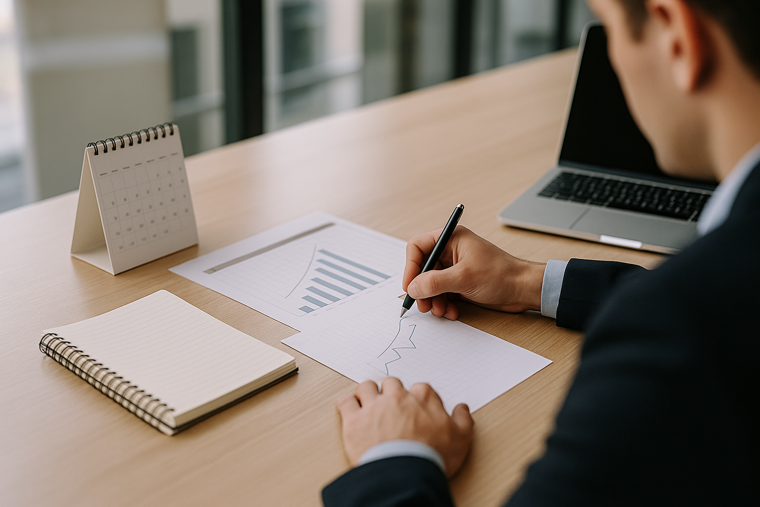 Scrivania di lavoro con strumenti di pianificazione e grafico, simbolo di metodo per freelance